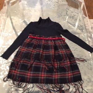 Monna Lisa girls size4 long plaid and solid dress